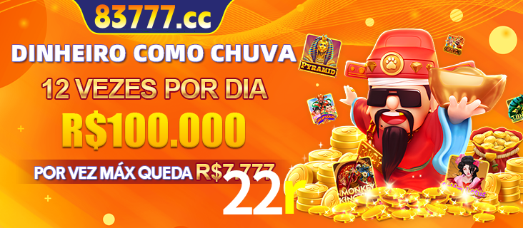 Banner do programa de recompensas Recomende para amigos do 22r, detalhando os bônus por convidar amigos, com prêmios que chegam a R$288.888.